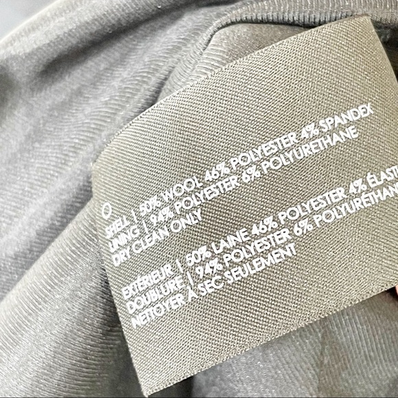 Club Monaco Black Wool V-Neck Split Short Sleeves Sheath Dress Size 4 US - Picture 7 of 7